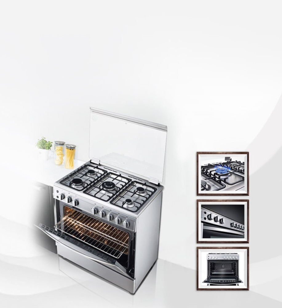 LG FA415RMA Gas Cooker, 5 Cook Zones, Removable Door Glass Kitchen