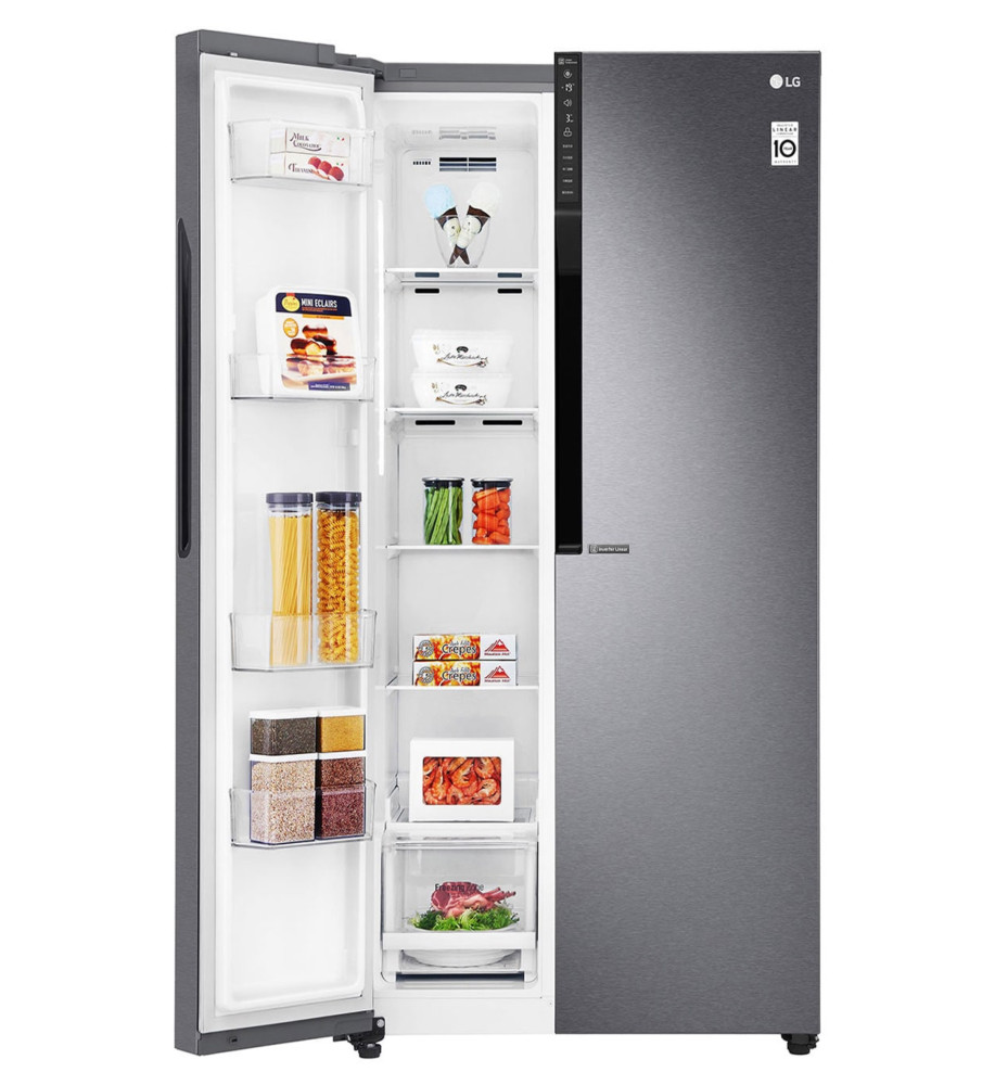 LG 679 Ltr Fridge, Inverter Linear Compressor, Multi Air Flow, Multi Digital Sensors, Express Freezing, Smart Diagnosis™, Side by Side Refrigerator