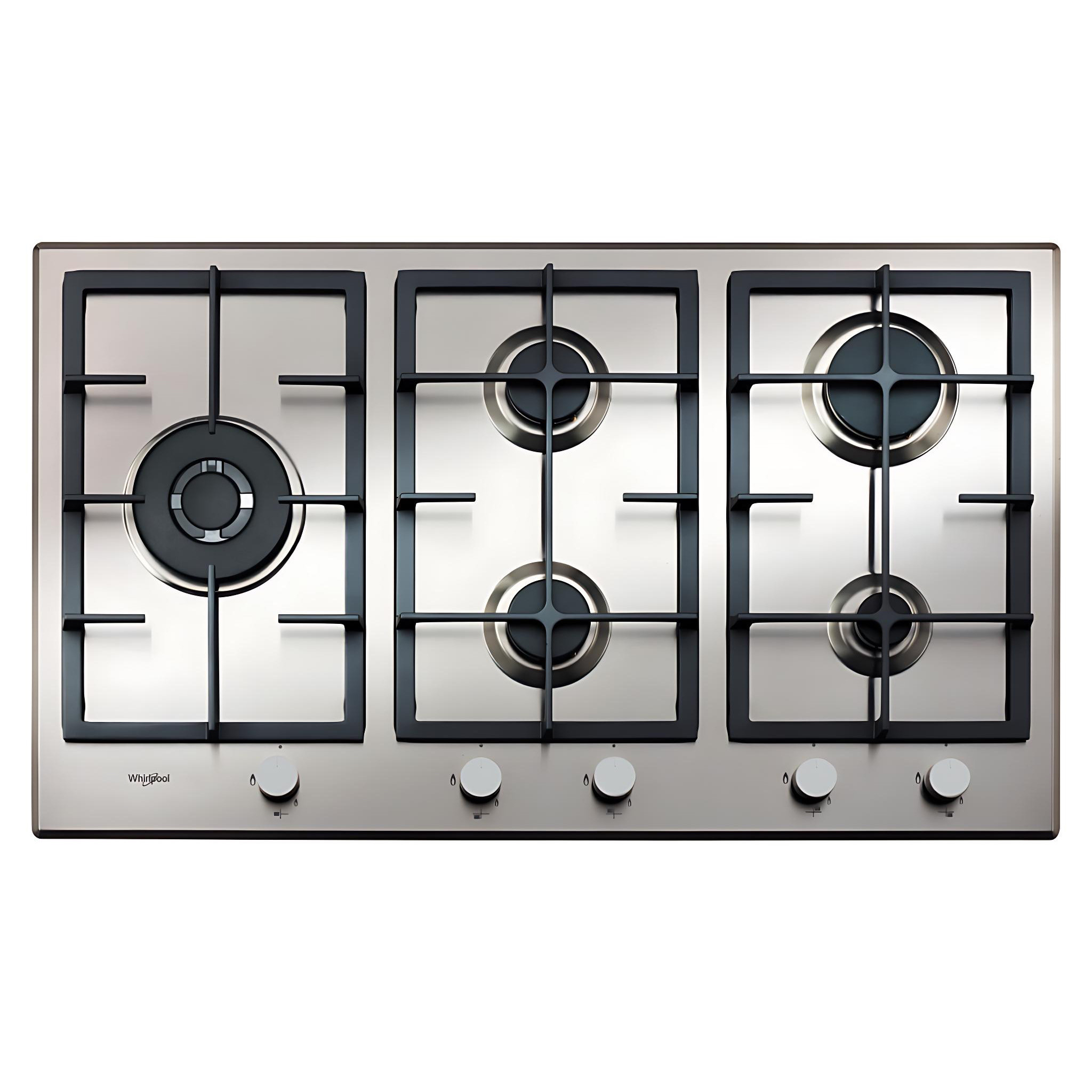 Whirlpool 90cm Built in 5 burner gas hob, GMA 9522 IX , Stainless Steel