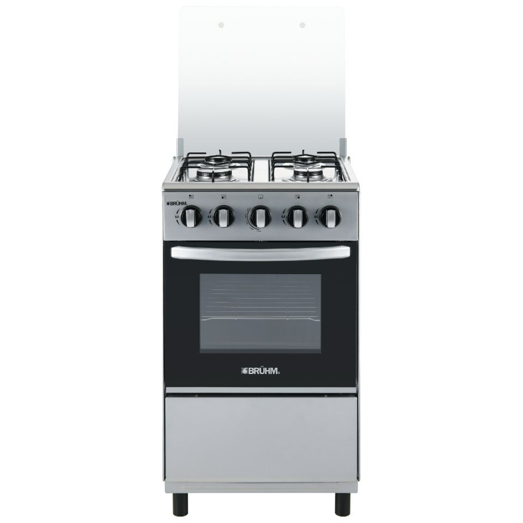 BRUHM 50X50 4 Burner Gas Cooker - Silver - BGC 5540IF