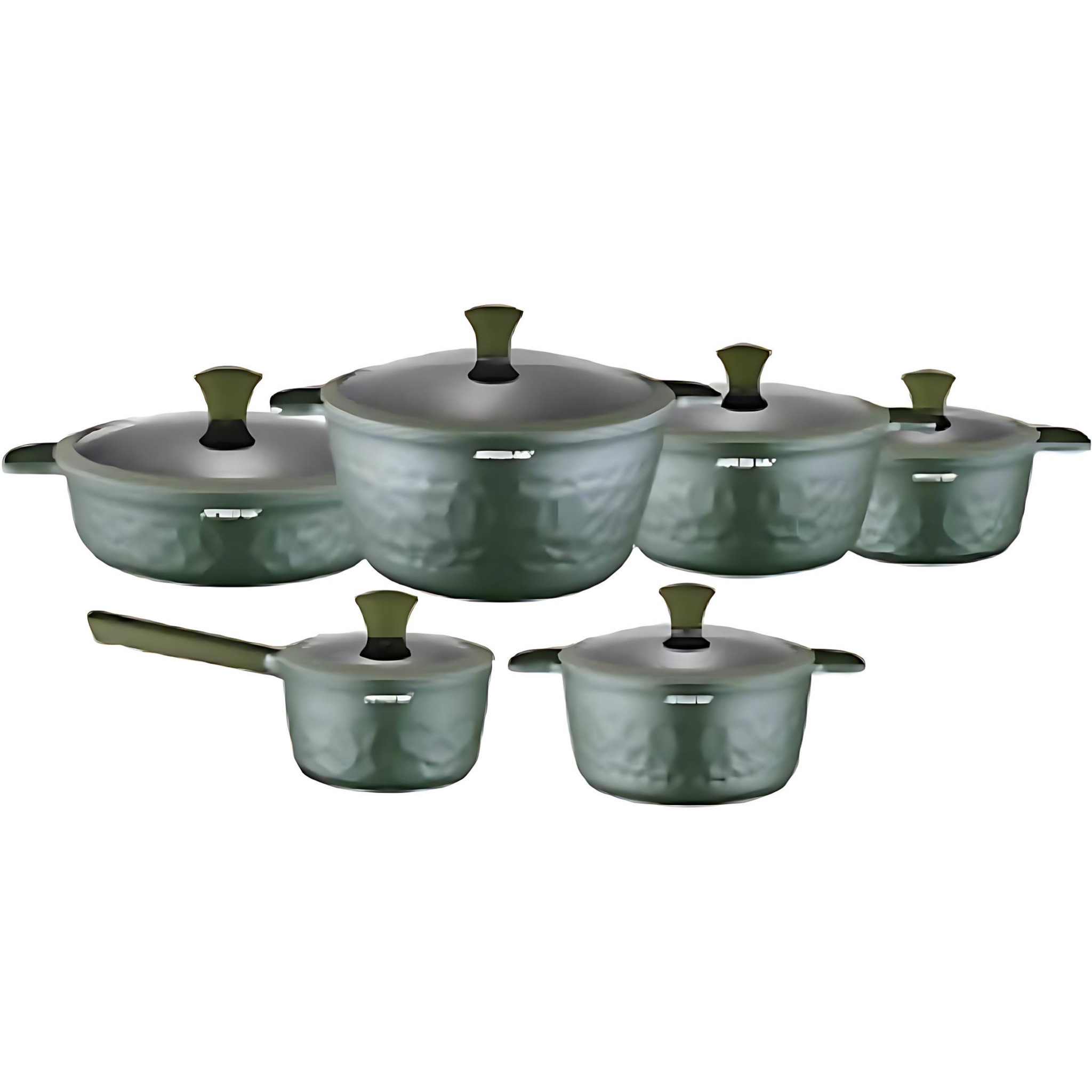 ARSHIA 12-piece Diamond Cast Cookware Set | CO110-2971 | Sage Green