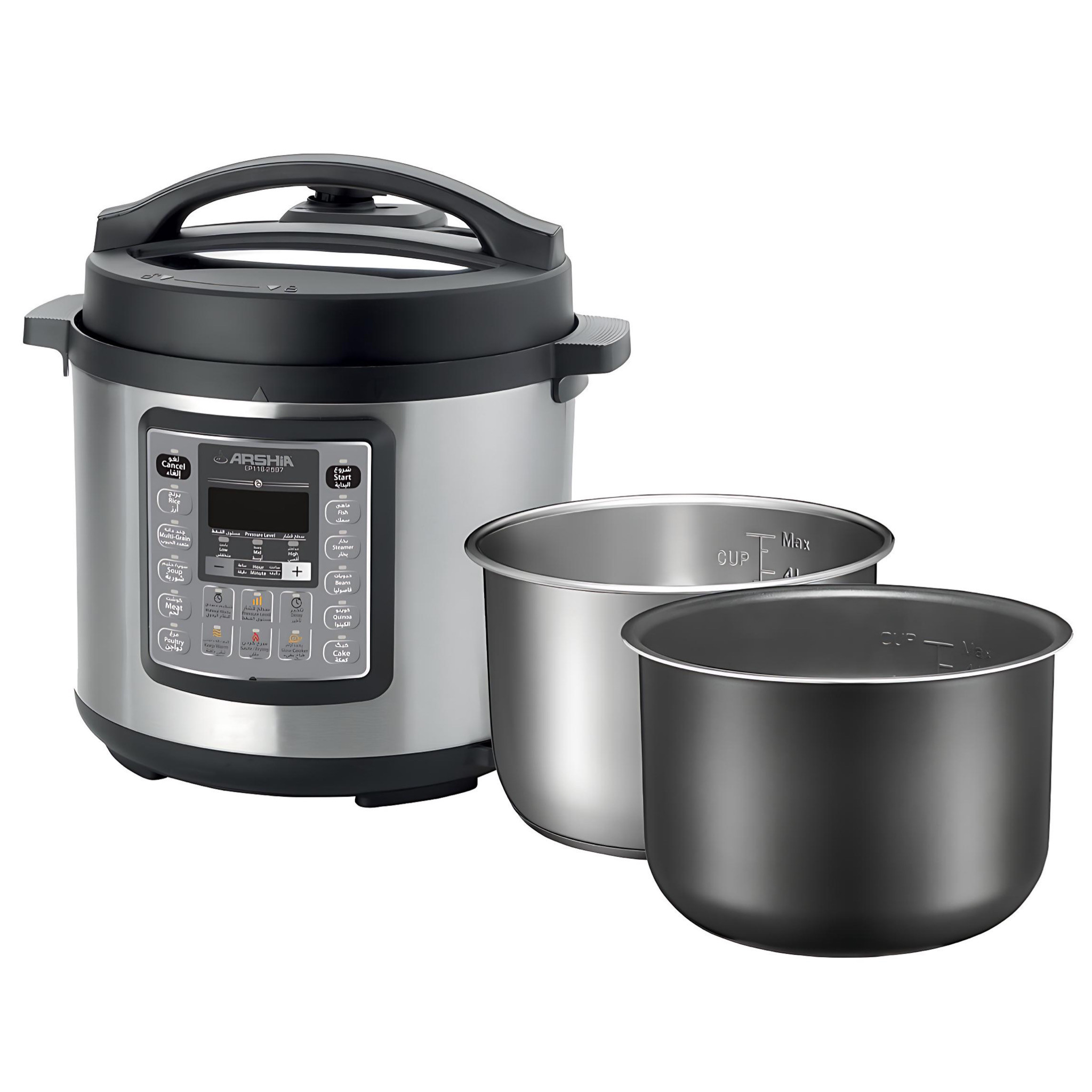 Arshia 6L Digital Pressure Cooker With Double Pot
