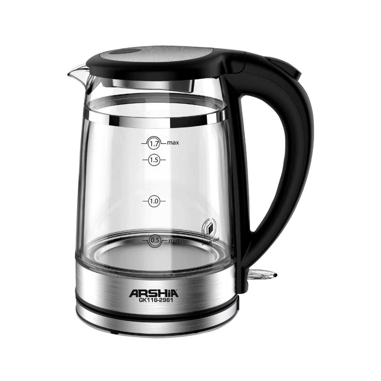 ARSHIA Double Wall Protection glass kettle |