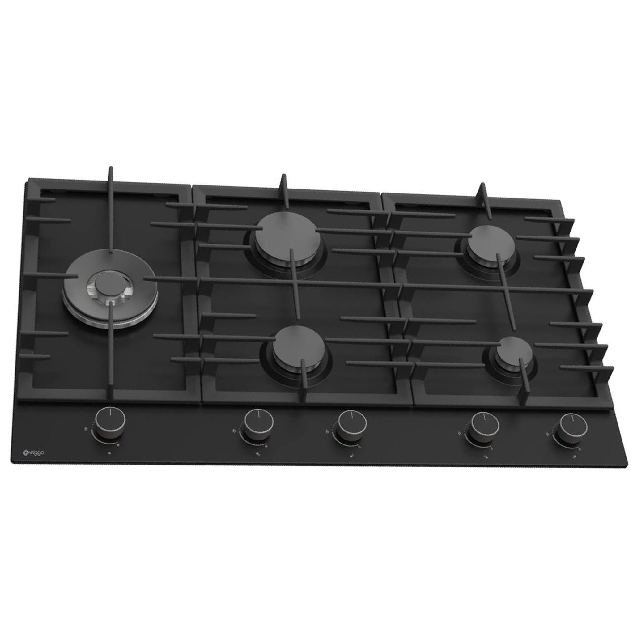 Wiggo 90cm Built in Gas Cooker | Hob with Cast Wok in sleek black