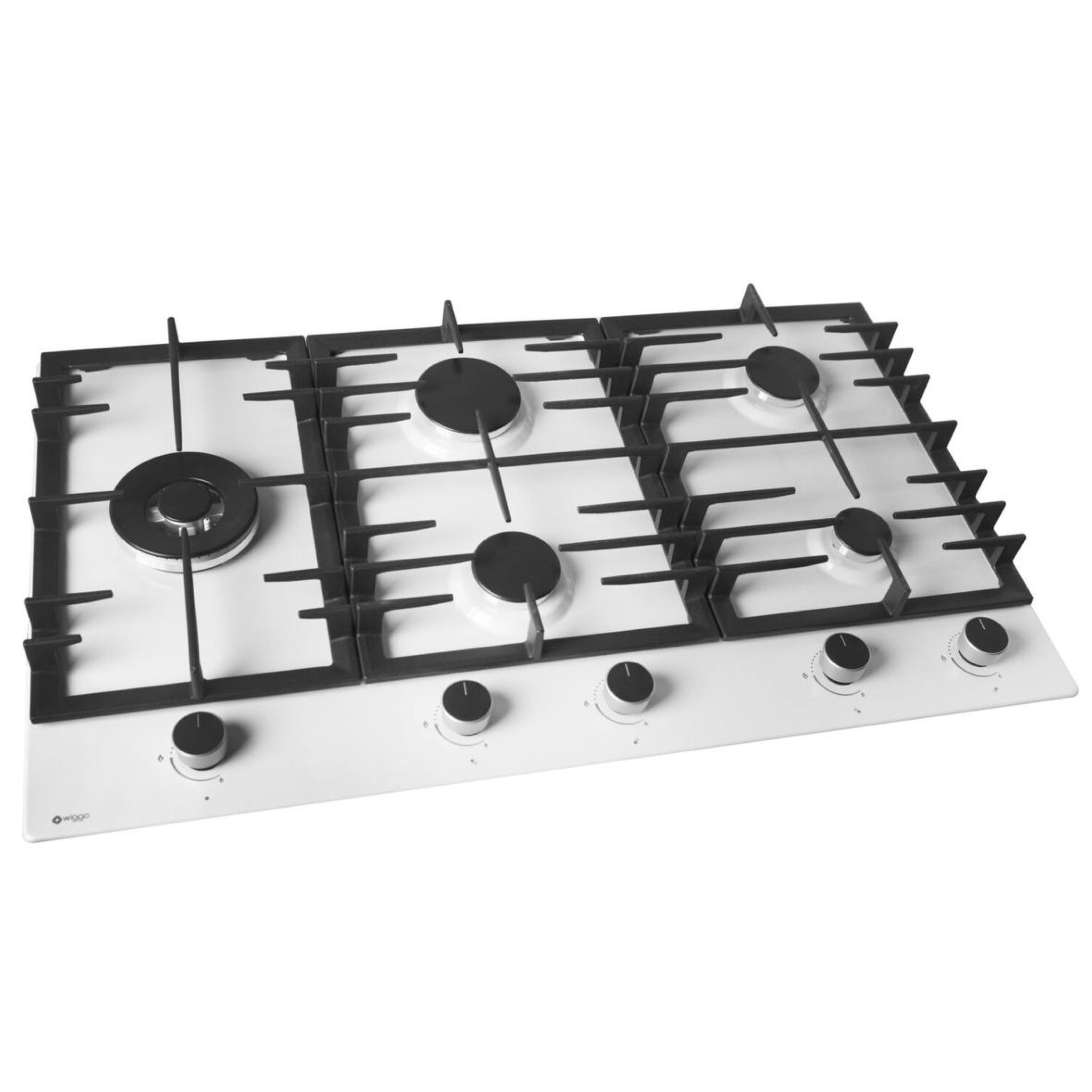 Wiggo 90cm Built in Gas Cooker | Hob with Cast Wok in Gloss White
