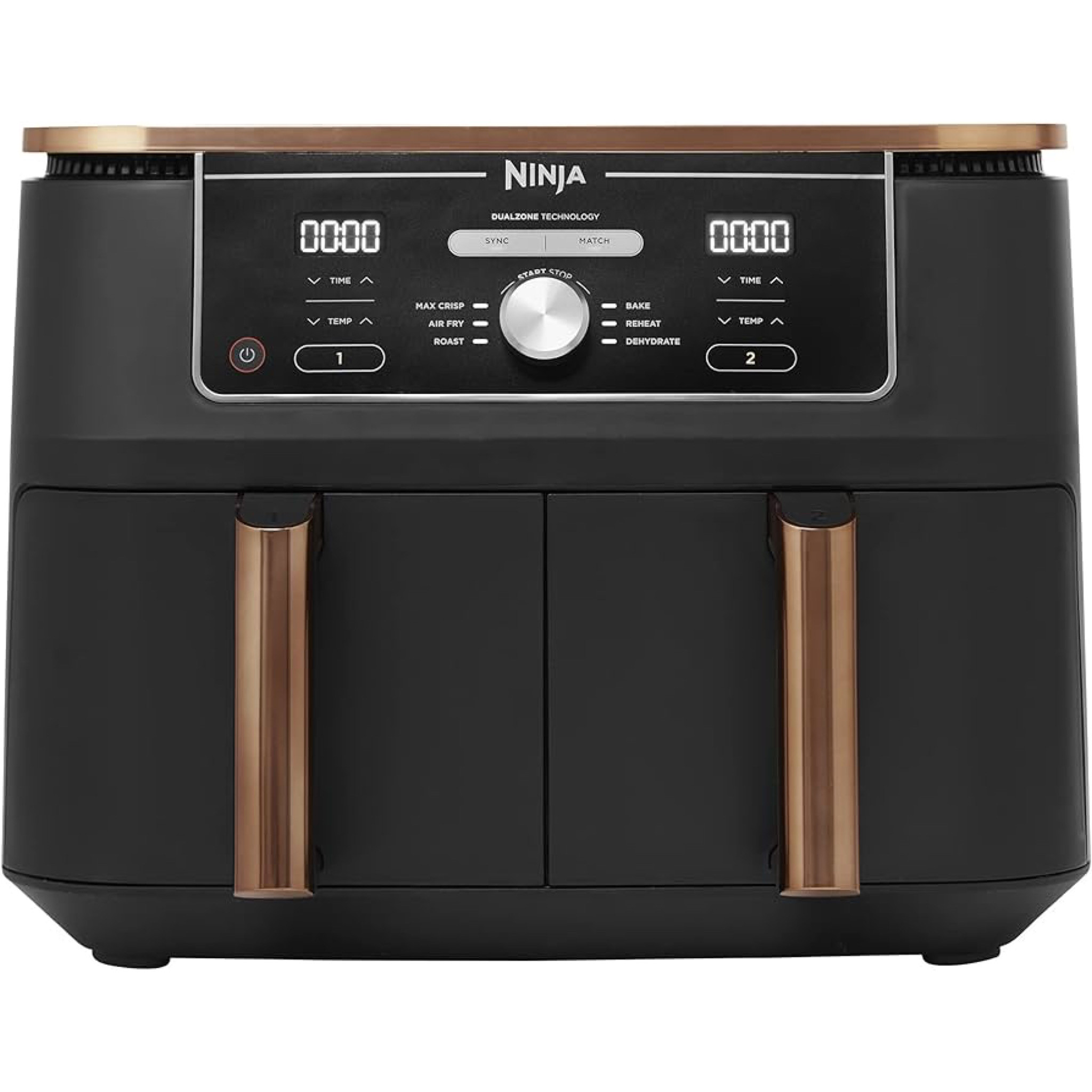 Ninja Deluxe Black & Copper Foodi MAX Dual Zone Air Fryer with Smart Cook System AF451UKDBCP