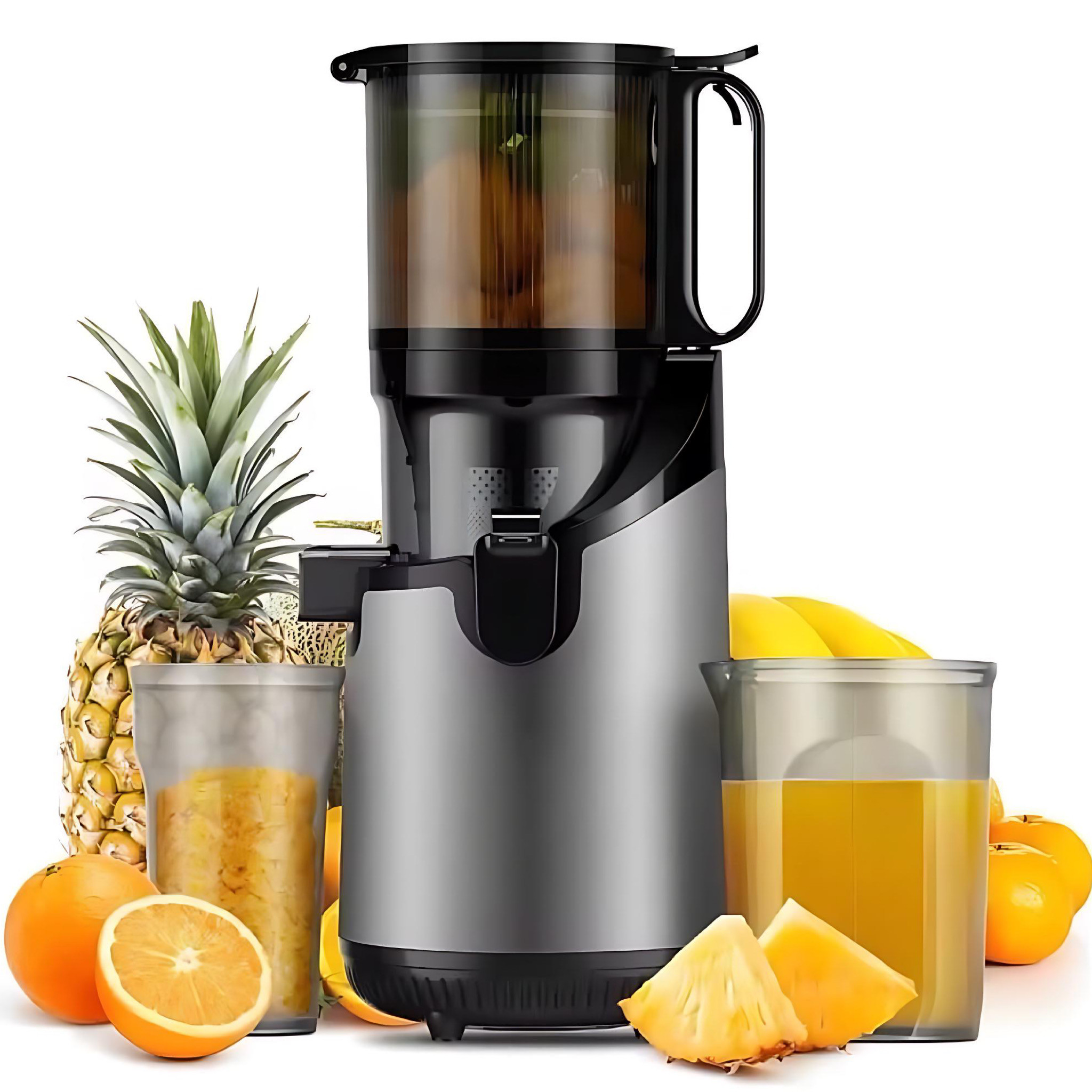 German Chef Self-Feeding Chute, Cold Press Slow Juicer, Hands-Free, Less Prep, Easy to Clean