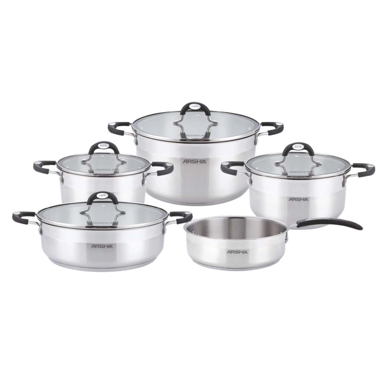 Arshia 9-Piece Stainless Steel Cookware Set - SS478-3745